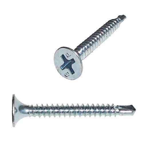 TEKDW3 8 X 3" (Drywall Tek), Bugle Head, Phillips, Self-Drilling Screw, Zinc